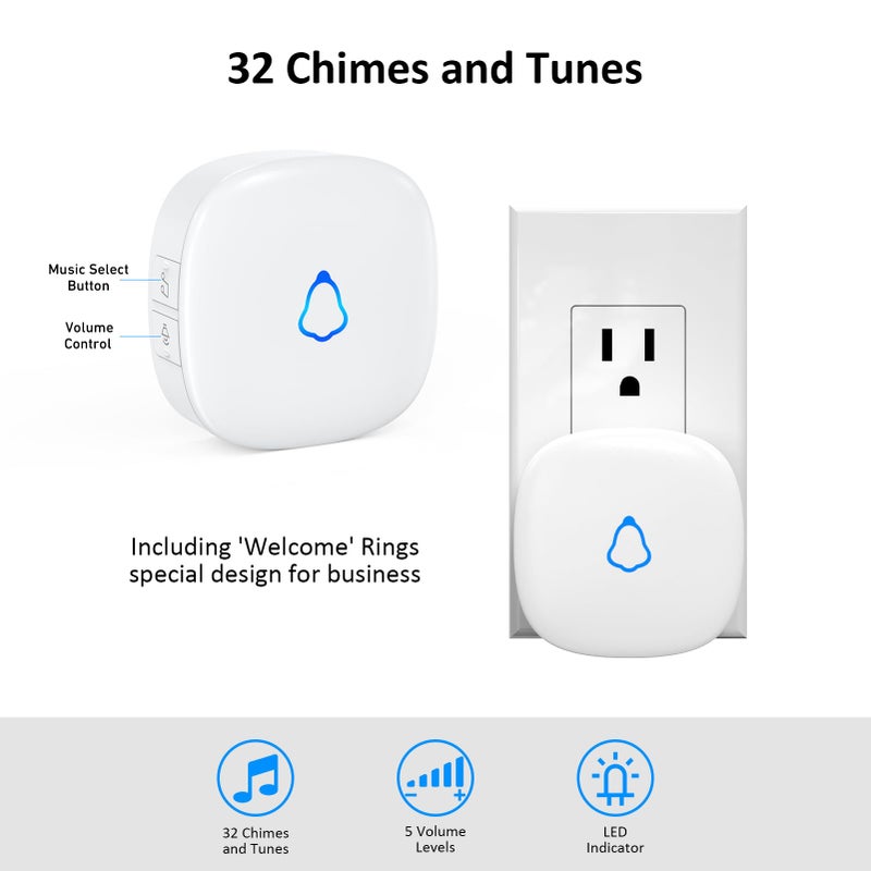 METAK Motion Sensor Door Chime, METAK Wireless Motion Detector Alarm Indoor for Business When Entering/Home Doorway/Store Entrance/Garage Security, Pet/Elderly/Dementia Monitoring Buzzer,PIR Door Entry Bell - Image 3