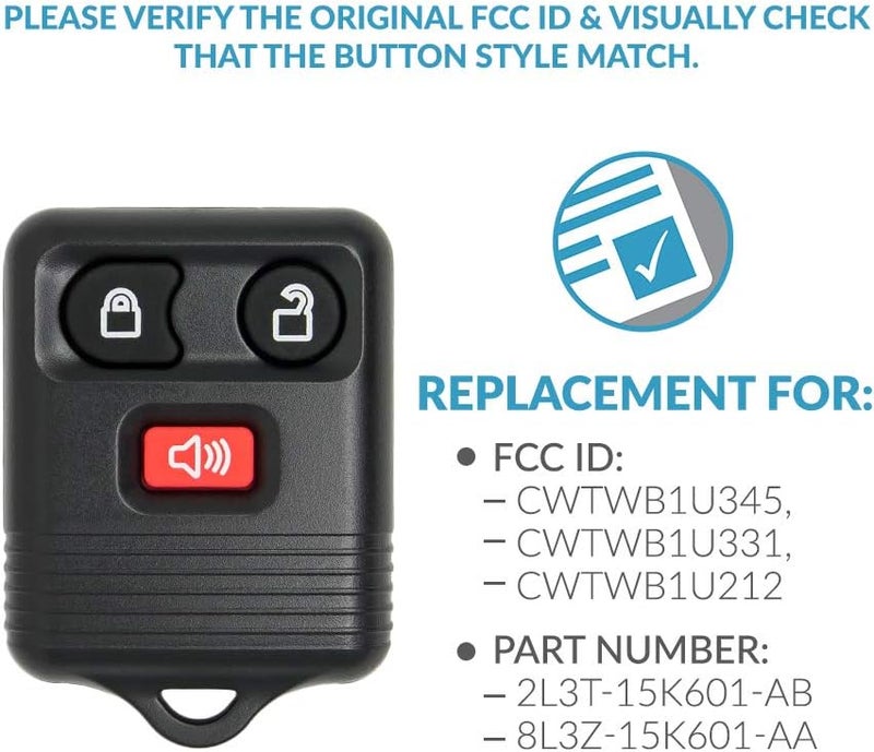 Keyless2Go Keyless Entry Car Key Fob Replacement - 2 Pack - Image 4