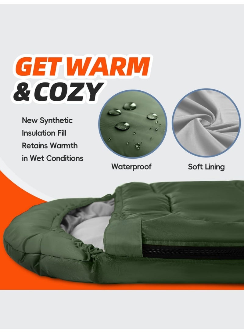 Portable waterproof sleeping bag, lightweight camping sleeping bag, 210cm*75cm, all-season sleeping bag, suitable for both warm and cold weather, comes with a storage bag, can be used indoors and outdoors, microfiber filling, suitable for children, teenagers and adults, suitable for backpacking/hiking/camping/mountaineering. - Image 4