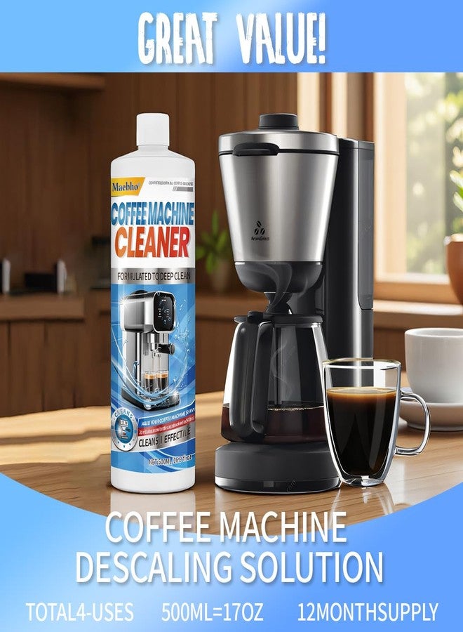 Maebho Espresso Coffee Machine Descaling Solution 16.9 oz – Universal Descaler Cleaner Compatible with Keurig,Nespresso,Breville,Delonghi, Ninja - Coffee Maker Cleaning Solution - Image 4