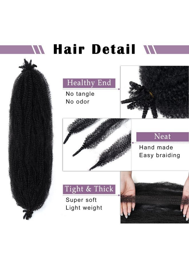 Marley Hair 24 Inch 8 Packs Pre Separated Springy Afro Twist Hair Marley Twist Braiding Hair For Faux Locs Crochet Hair Synthetic Protective Spring Twist Hair Extensions For Women (1B)