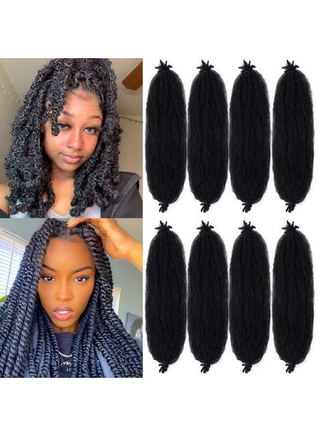 Marley Hair 24 Inch 8 Packs Pre Separated Springy Afro Twist Hair Marley Twist Braiding Hair For Faux Locs Crochet Hair Synthetic Protective Spring Twist Hair Extensions For Women (1B)