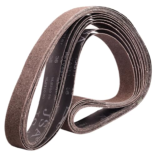 SHUTTLE GENIUS 2 x 72 Inch Sanding Belts, 36 Grit Calcined Aluminum Oxide Metal Sanding Belts, 2x72 Belt Sander Sanding Belt for Metal Polishing,6 Pack(2x72in,36 Grit) - Image 1
