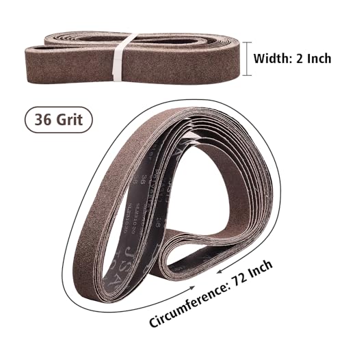 SHUTTLE GENIUS 2 x 72 Inch Sanding Belts, 36 Grit Calcined Aluminum Oxide Metal Sanding Belts, 2x72 Belt Sander Sanding Belt for Metal Polishing,6 Pack(2x72in,36 Grit) - Image 3