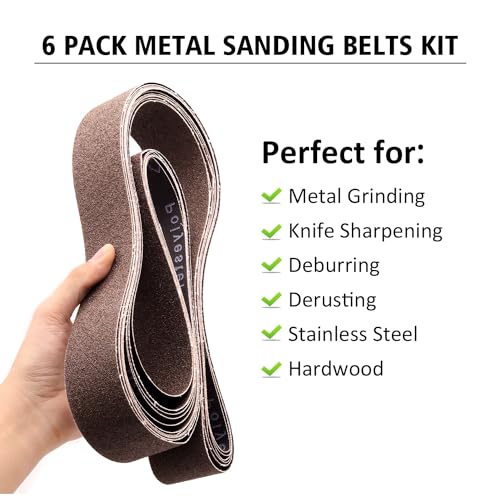 SHUTTLE GENIUS 2 x 72 Inch Sanding Belts, 36 Grit Calcined Aluminum Oxide Metal Sanding Belts, 2x72 Belt Sander Sanding Belt for Metal Polishing,6 Pack(2x72in,36 Grit) - Image 2