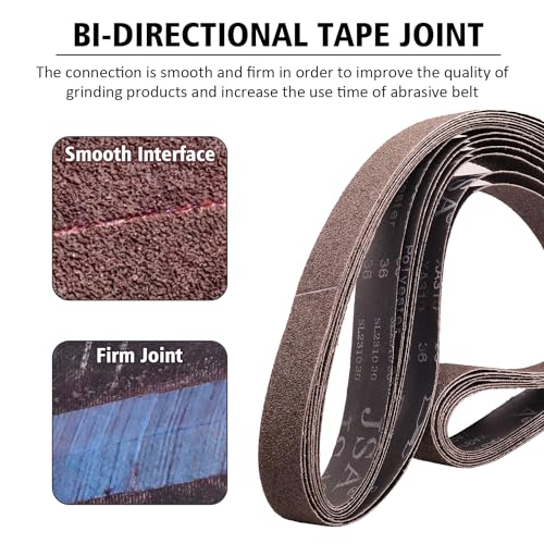 SHUTTLE GENIUS 2 x 72 Inch Sanding Belts, 36 Grit Calcined Aluminum Oxide Metal Sanding Belts, 2x72 Belt Sander Sanding Belt for Metal Polishing,6 Pack(2x72in,36 Grit) - Image 5