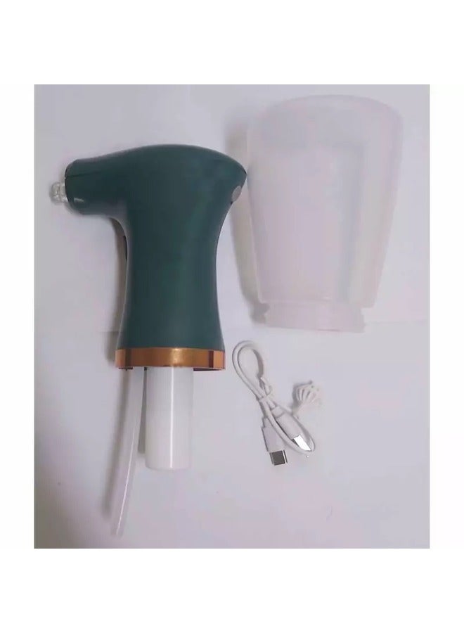 Electric Oil Sprayer for Cooking 240 ml Olive Oil Mister Fine Spray Automatic Oil Sprayer Dispensing Bottle Suitable for Air Fryer Salad Kitchen Baking Frying Grilling BBQ (Transparent Glass Body, Green) - Image 3