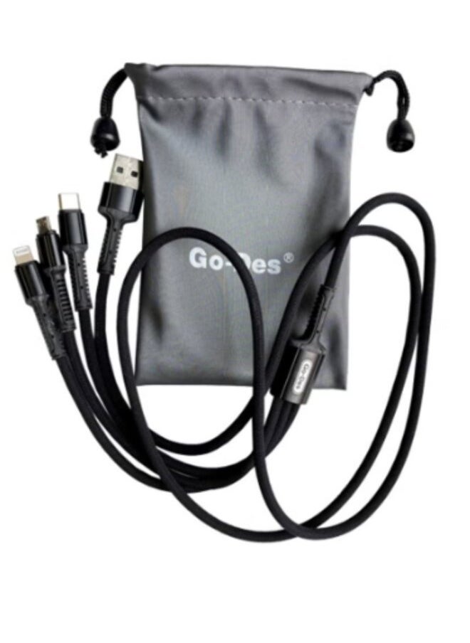 جو-ديز - كابل USB للشحن السريع ومزامنة البيانات 3 في 1 أسود - Image 1