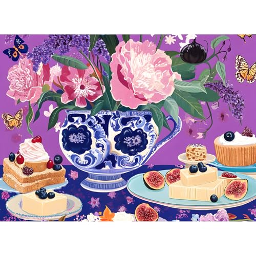 DAGIRT 500 Piece Jigsaw Puzzles for Adults Elegant English Tea Party Puzzles Fun and Challenging Puzzle for Family Time Relaxing Gift for AdultsSeniors Age 12 205 x 15 in - Image 1