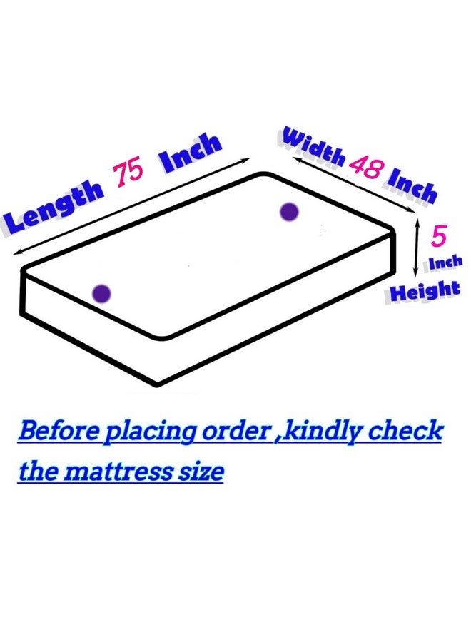 Asian ASIAN Handloom Cotton 300TC 4 x 6.25 feet Single Bed Mattress Cover Protector with Zip/Chain (Geometric Blue,1 pc Dewan 75x48x5)  - Image 3