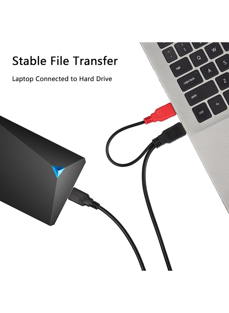 CERRXIAN CERRXIAN 1m Dual USB Type A 20 Male to USB A 20 Data Sync  Power Y Cable for External HardUSB HUB2a  - Image 3