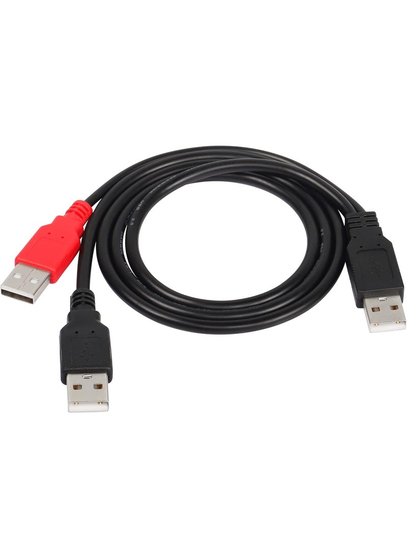 CERRXIAN CERRXIAN 1m Dual USB Type A 20 Male to USB A 20 Data Sync  Power Y Cable for External HardUSB HUB2a  - Image 1
