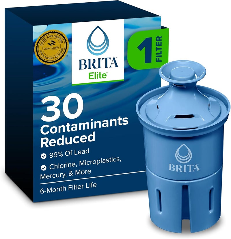 BRITA Elite Water Filter, Advanced Carbon Core Technology Reduces 99% of Lead, Replacement Filter for Pitcher and Dispensers, Made Without BPA, 1 Count (Package May Vary) Durable versatile substance - Image 1
