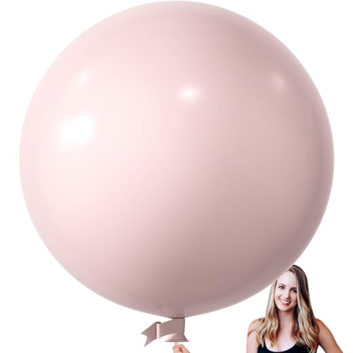 KALOR 36 Inch Giant Light Pink Balloons 6 Pack Large Round Light Pink Latex Balloons for Anniversary Birthday Christmas Wedding Baby Shower Party Decorations - Image 1