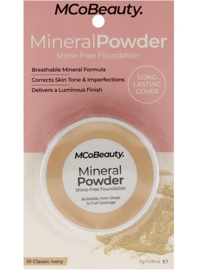 MCoBeauty Mineral Powder Shine-Free Foundation - 01 Classic Ivory - Image 1