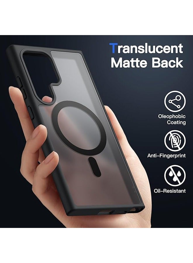 Magnetic Case for Samsung Galaxy S25 Ultra 5G, Compatible with MagSafe, Anti-Fall Drop Protection, Translucent Matte Back Shockproof Phone Cover (Black)  - Image 3