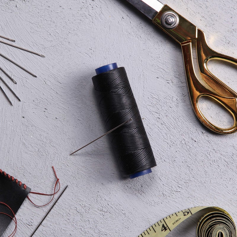 Shelver Waxed Thread, Strong Thread for Leather, Upholstery, Shoe, Bag, incl. Needle (Colour: Black) - Image 4