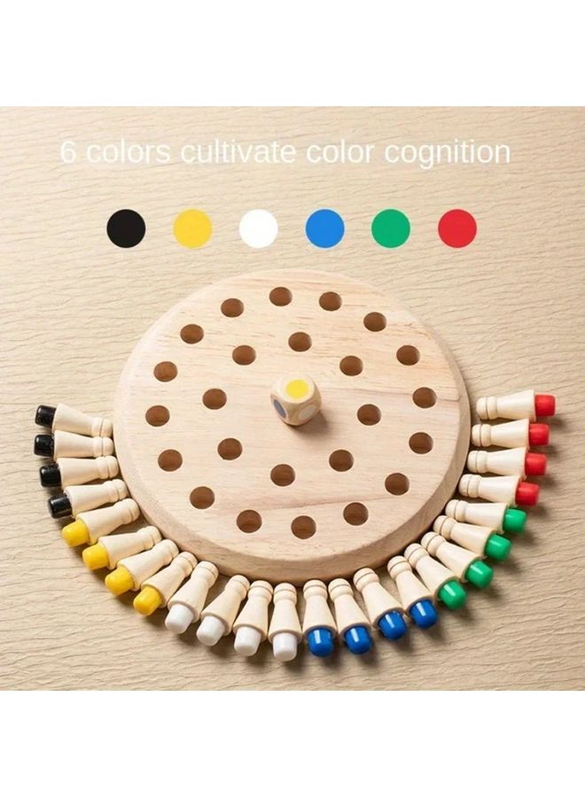 Wooden Memory Chess Game Educational Color Cognitive Ability Toy Chess Model - Image 3