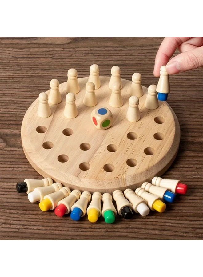 Wooden Memory Chess Game Educational Color Cognitive Ability Toy Chess Model - Image 2