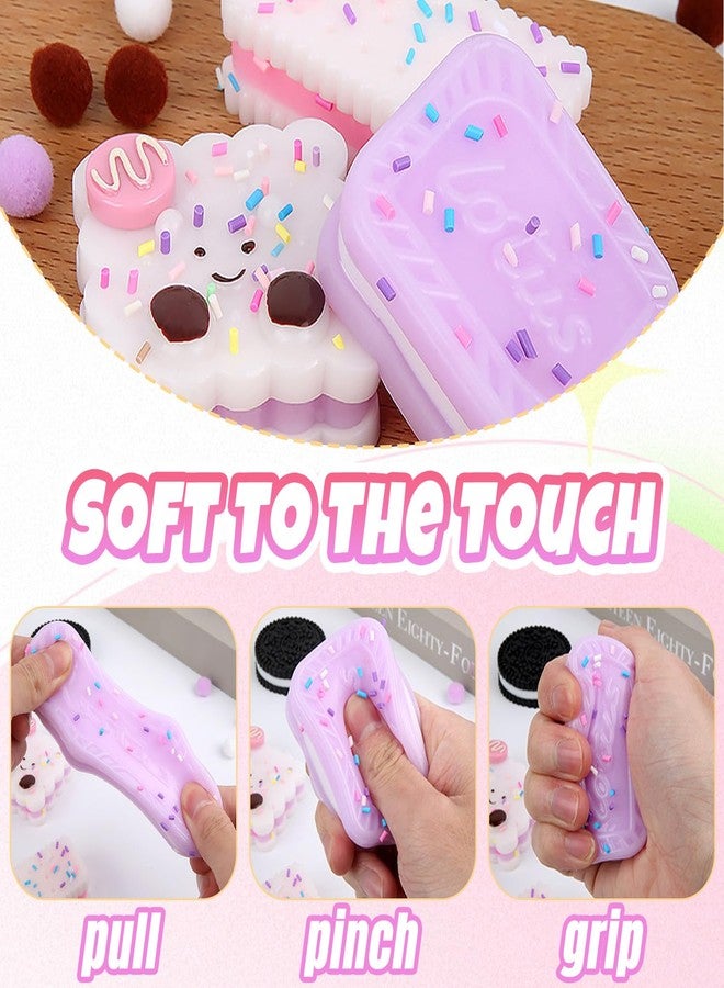 Batorisy Squishy Fidget Toys 3Pack - Kawaii Cookies Squeeze Toys for Kids Adults, Stress Relief Sensory Toys, Kids Squeeze Toys for Anxiety Relief Party Favors Gifts for Girls & Boys(Rectangle) - Image 3