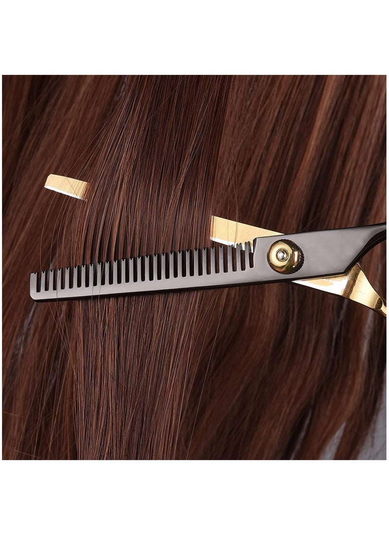 Arabest Hair Cutting Scissors Set, 8Pcs Professional Hairdressing Shears Kit, Stainless Steel Thinning Scissors, Comb, Clips, Black Hairdressing Shears Set for Barber, Salon, Home, for Kids Women Men  - Image 4