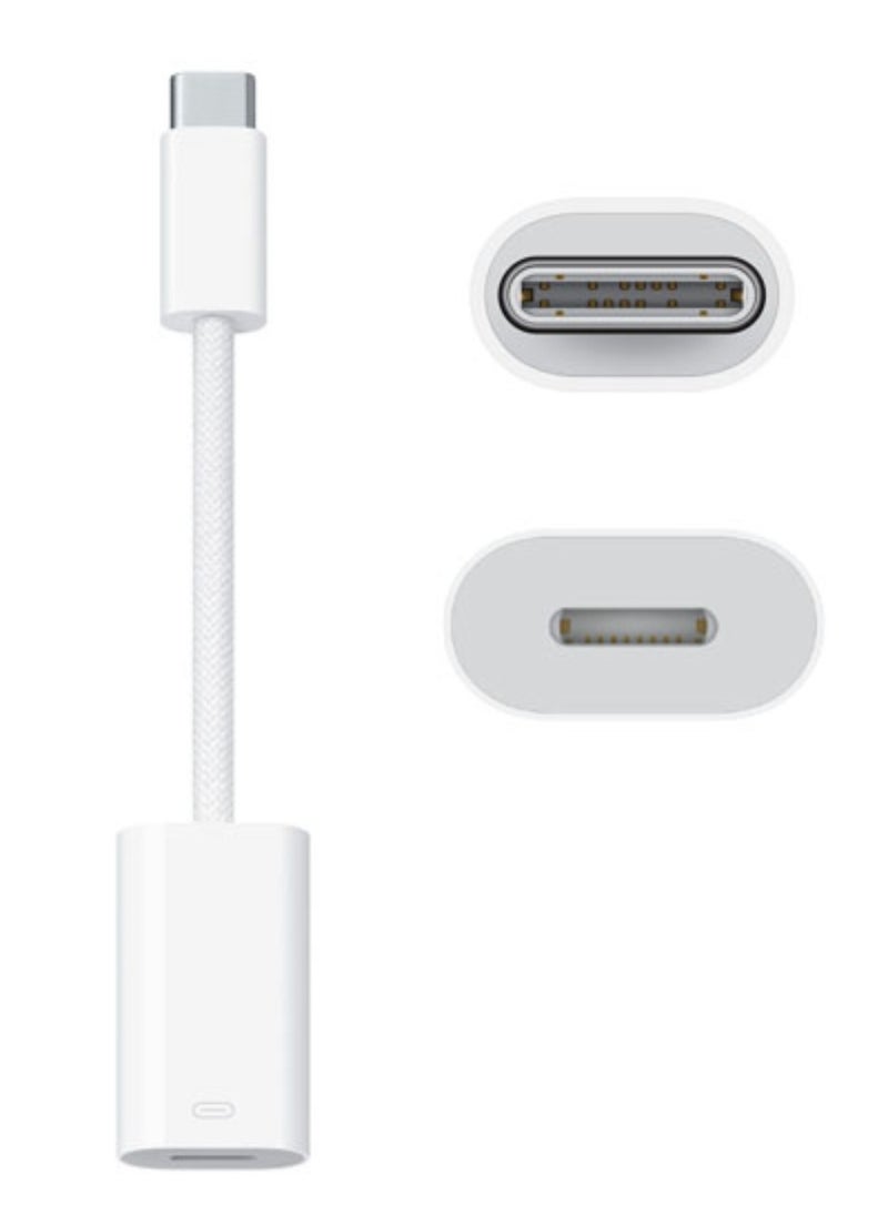 أيون وصلة تحويل من ايفون لتايب سي وصلة محول كابل Lightning إلى منفذ USB لمقبس  ايفون كابل تايب سي  محول خارجي يدعم جهاز الايفون والاندرويدمخرج سماعة وشاحن ثنائي بمنفذ تايب سي محول للجلكسي جهاز مخرج سماعه قطعه شاحن  مخرج تايب سي محول تايب سي محول للايفون محول لسماعه محول شاحن قطعه خارجيه للايفون  قطعه خارجيه للجلكسي  - Image 1