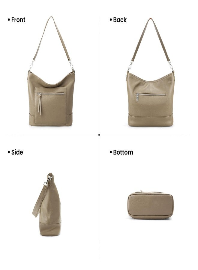 befen Real Leather Crossbody Bucket Bags for Women, Women's Lightweight Cross Over Shoulder Purses with Multiple Compartments - Cognac Brown - Image 5