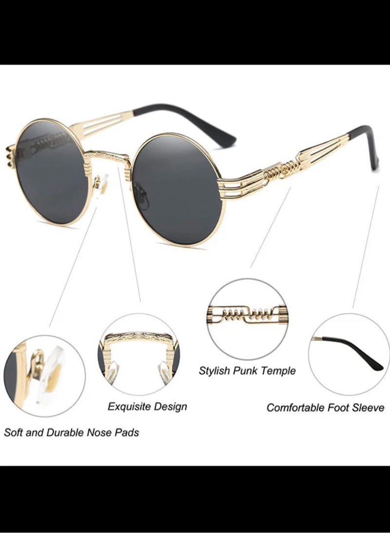 UV Protection Round Frame Sunglasses - Lens Size: 48 mm - Image 4