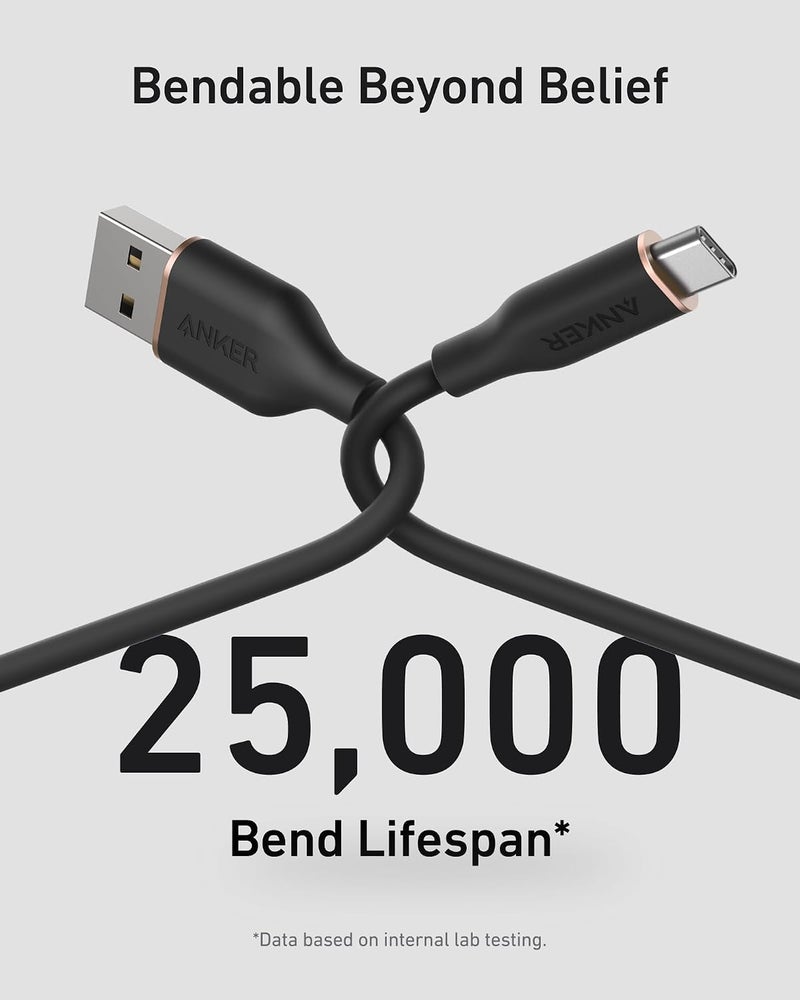 Anker Consistent single item quality Car Carplay USB to USB C Cable, USB A to USB C Charger Cord for Macbook Pro/Air, HP/Dell/Lenovo, iPhone 17/16/15 Series, Samsung S25/S24/S23, Huawei, Honor and More (USB 2.0, 6FT, 2Pack, Black) Leakproof sealed - Image 4