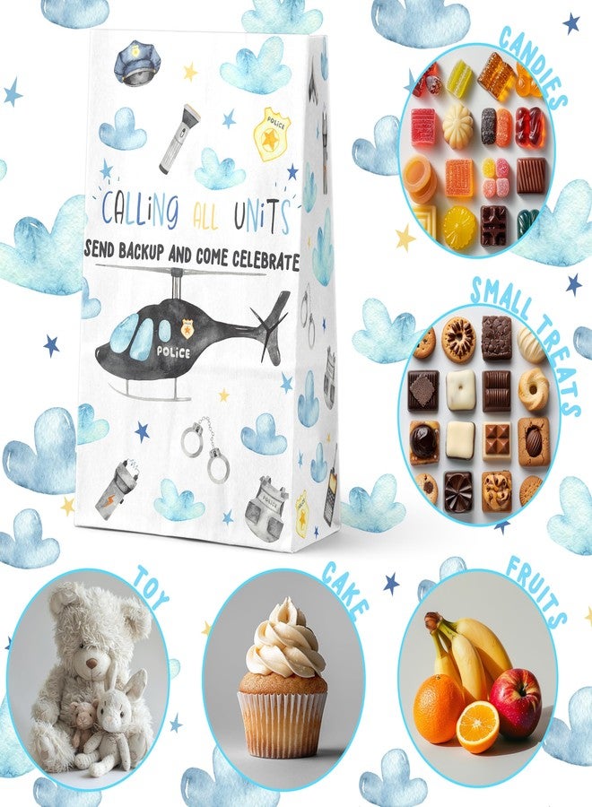 Celee 24-Pack Police Party Goodie Bags with Stickers - Ideal for Kids' Birthdays, Baby Showers, and Police Themed Parties - Image 4