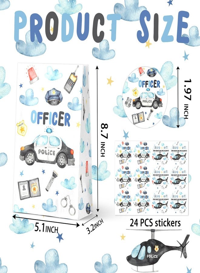 Celee 24-Pack Police Party Goodie Bags with Stickers - Ideal for Kids' Birthdays, Baby Showers, and Police Themed Parties - Image 3