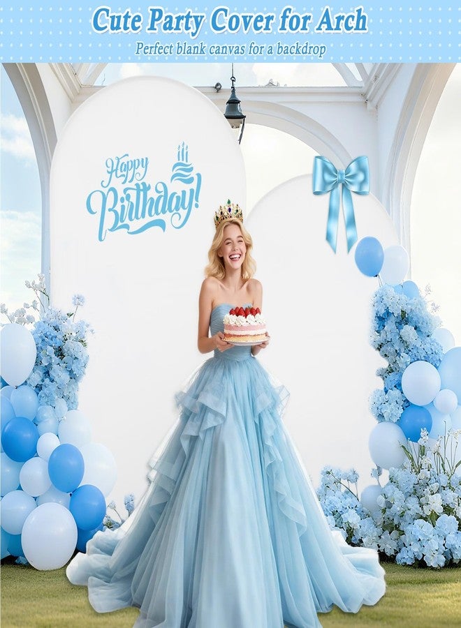 Dexpinzo 7.2FT and 6FT Arch Backdrop Cover Set, White Spandex Arch Cover Stretchy Backdrop Stand Cover with Balloon Tying Tools for Wedding Ceremony Baby Shower Birthday Party Arch Decorations - Image 3