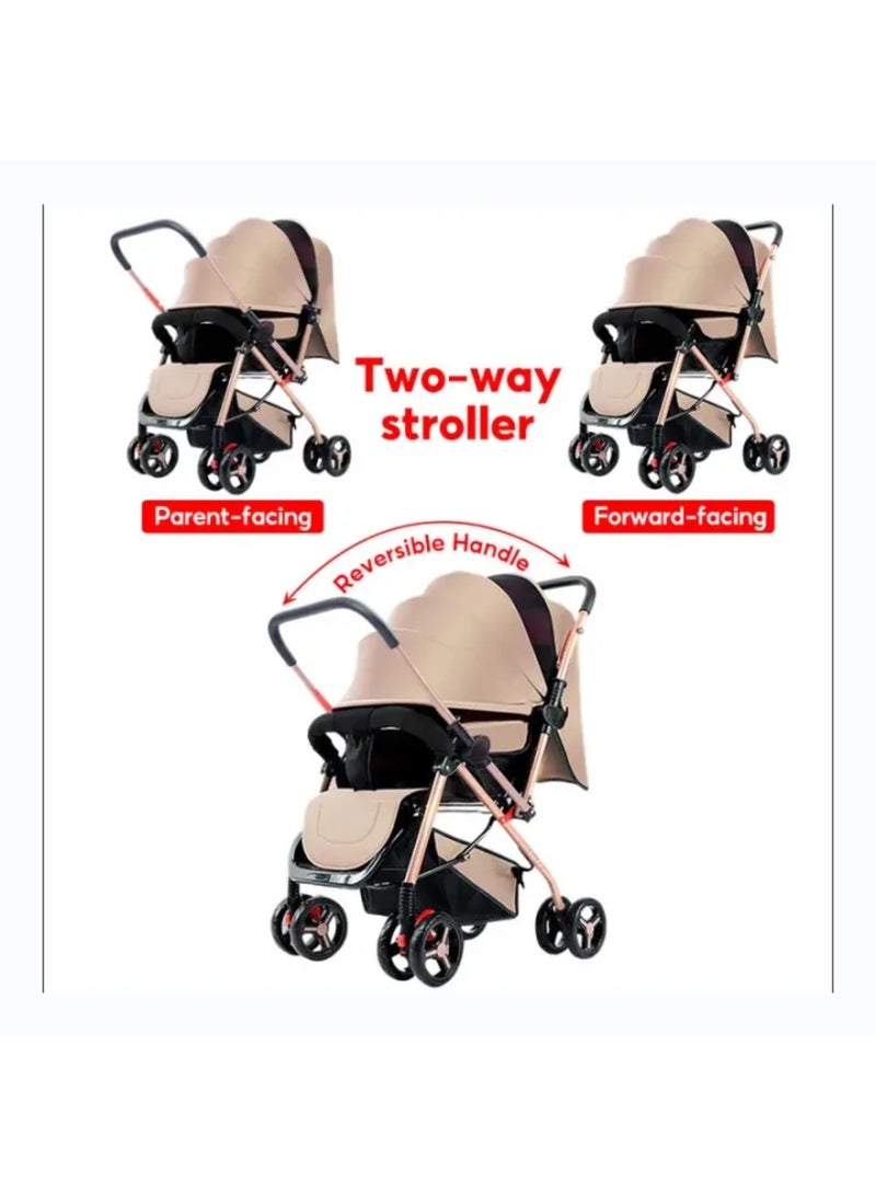 MAAS عربة أطفال ثنائية الاتجاه بمقابض قابلة للتعديل، مقعد مريح قابل للطي وأنيق - Image 2