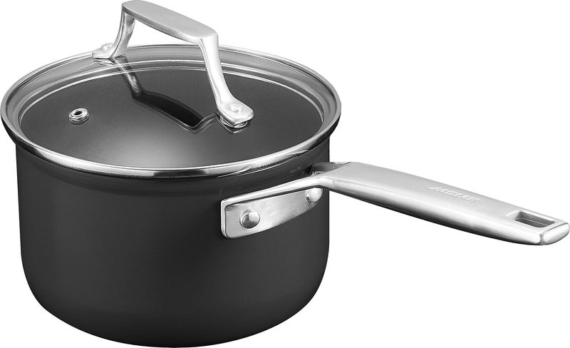 MSMK 15 Quart Saucepan with lid Burnt also Non stick Induction Scratchresistant Small Cooking Pot