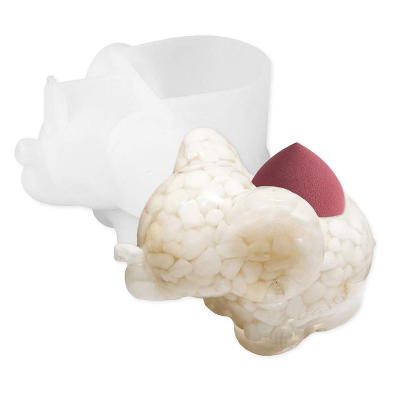 Wehous Silicone Elephant Shaped Holder Resin Mold Creative Epoxy Resin Casting Mould Little Item Organizer Cute Jewelry Storage Box DIY Resin Handicrafts Art Supplies Ideal Gift Home Decor