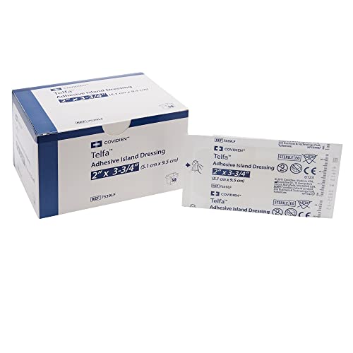 COVIDIEN 7540 Dressing Telfa Island Wound LF St Gauze 4x5 White Adhesive 25 Per Box Part No. 7540 by- Kendall Company - Image 1