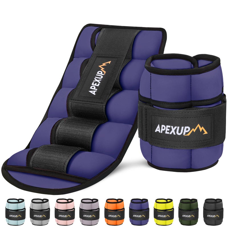 APEXUP 10lbsPair Adjustable Ankle Weights for Women and Men Modularized Leg Weight Straps for Yoga Walking Running Aerobics Gym Purple
