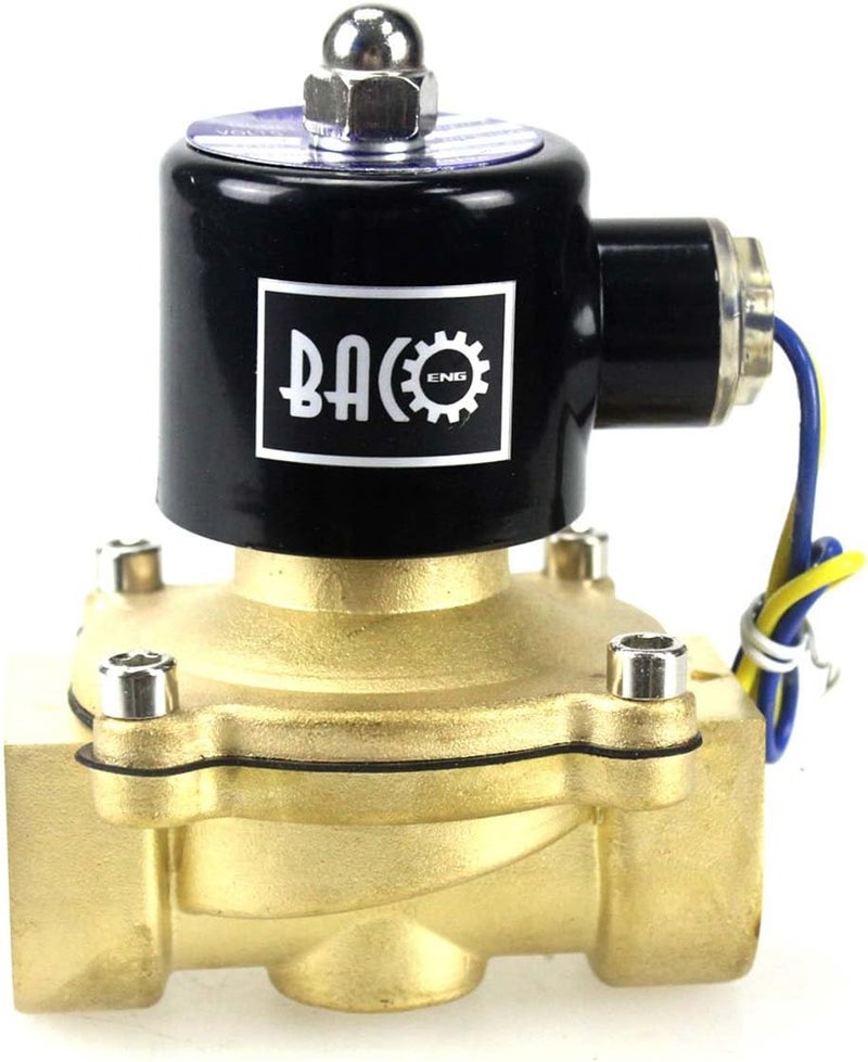 BACOENG 1" DC12V Electric Solenoid Valve (NPT, Brass, Normally Closed) - Image 2