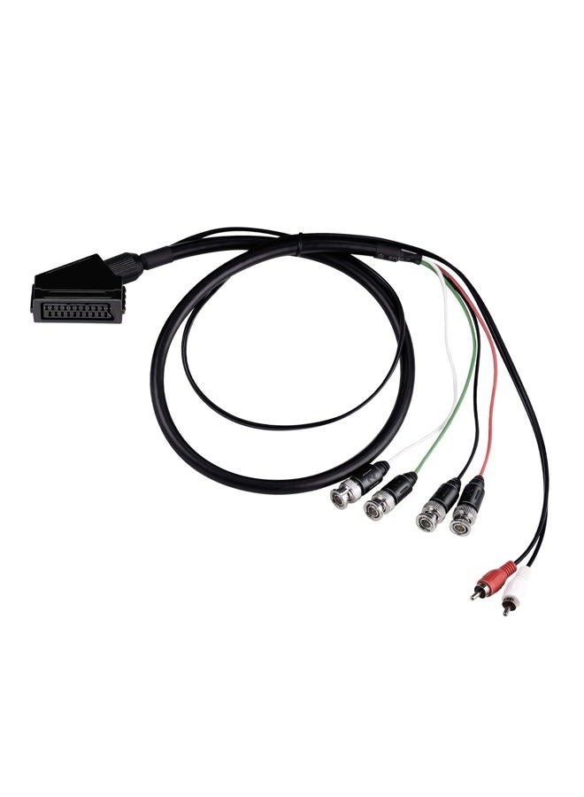 XTPTFABS Female RGB Euro SCART to 4 RGB BNC and 2 RCA Adapter Audio Video Gaming Cable, Use for Sony PVM BVM Series Monitors，JVC Series TM-H1750CG TM-H1950CG Monitor, Neo Geo CD Console etc - Image 1