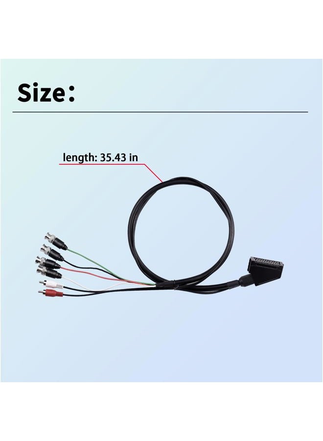 XTPTFABS Female RGB Euro SCART to 4 RGB BNC and 2 RCA Adapter Audio Video Gaming Cable, Use for Sony PVM BVM Series Monitors，JVC Series TM-H1750CG TM-H1950CG Monitor, Neo Geo CD Console etc - Image 3