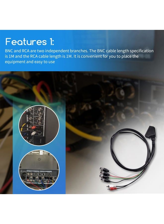 XTPTFABS Female RGB Euro SCART to 4 RGB BNC and 2 RCA Adapter Audio Video Gaming Cable, Use for Sony PVM BVM Series Monitors，JVC Series TM-H1750CG TM-H1950CG Monitor, Neo Geo CD Console etc - Image 5