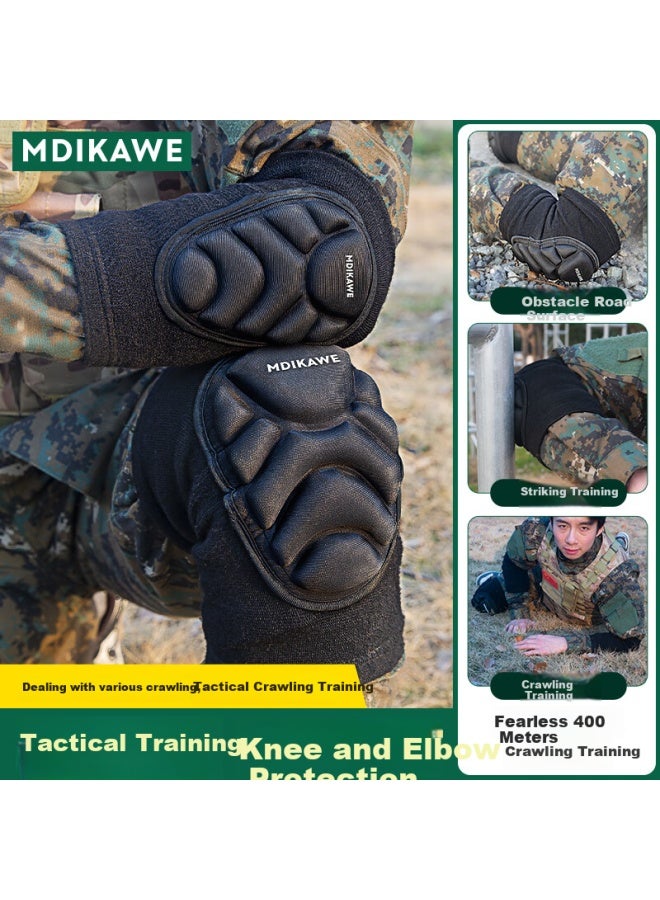 Mdikawe Knee And Elbow Protector Set For Tactical Crawling New Recruits Military Training Before Enlistment Crawling Exercise Soldier Gear Knee Pads Sports - Image 1