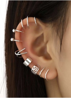 YUCCA Ear Stud Earrings Fake Earring Non Piercing Cartilage Clip Set of 12  - Image 1