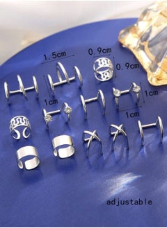 YUCCA Ear Stud Earrings Fake Earring Non Piercing Cartilage Clip Set of 12  - Image 3