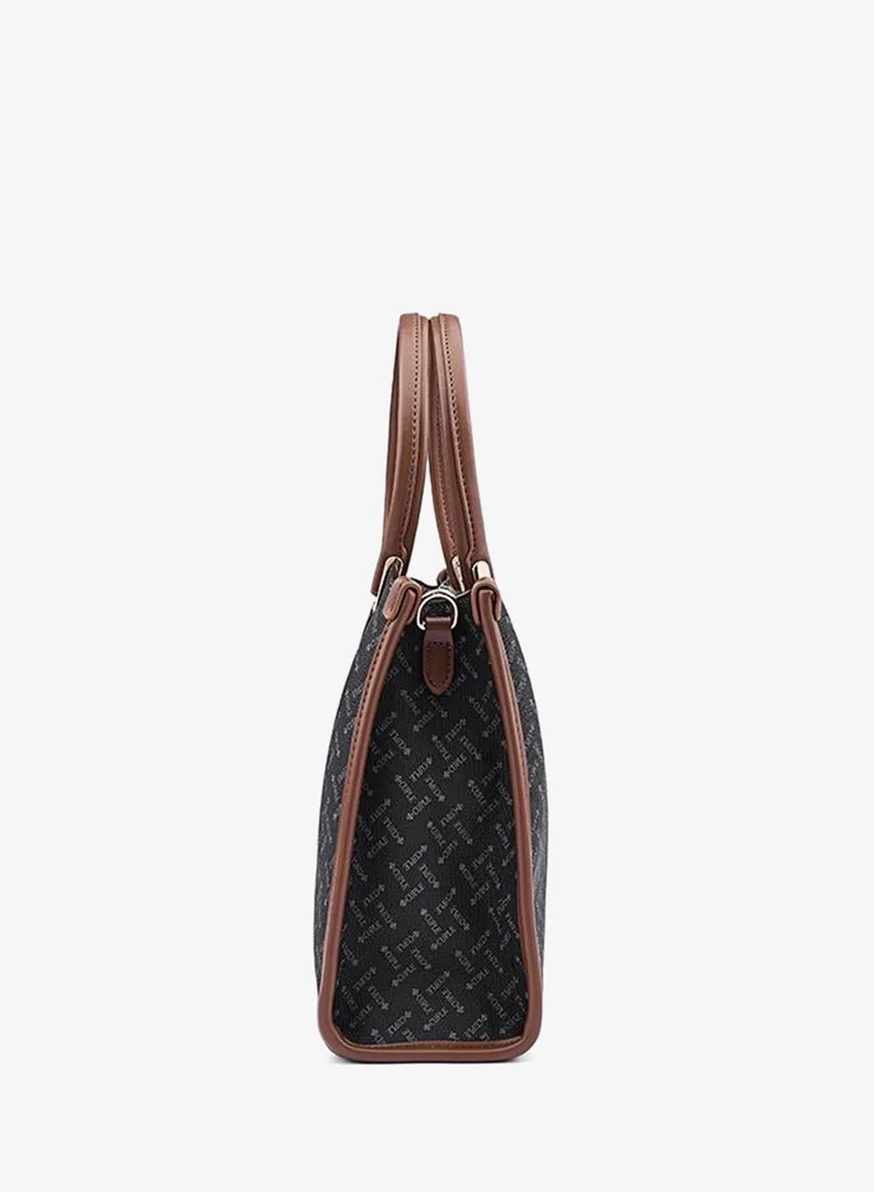 Cuple Black Women’s Patterned Tote Bag with Double Top Handles for Women | Best Price UAE