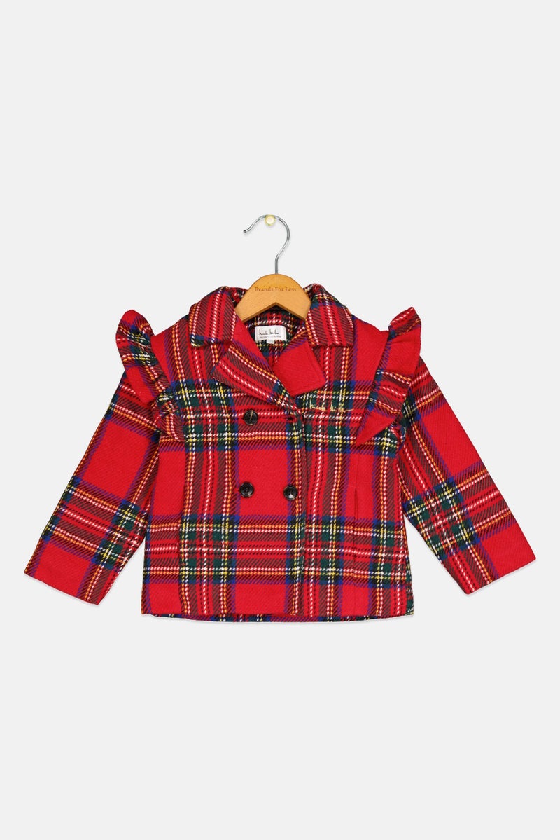 Nicole Miller Toddlers Girl Plaid Trench Coat, Multicolor  - Image 1