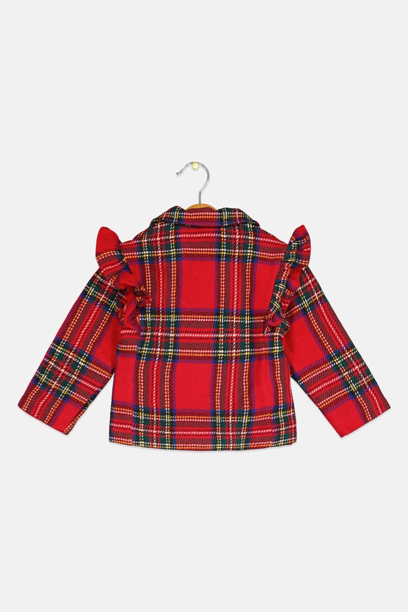 Nicole Miller Toddlers Girl Plaid Trench Coat, Multicolor  - Image 2