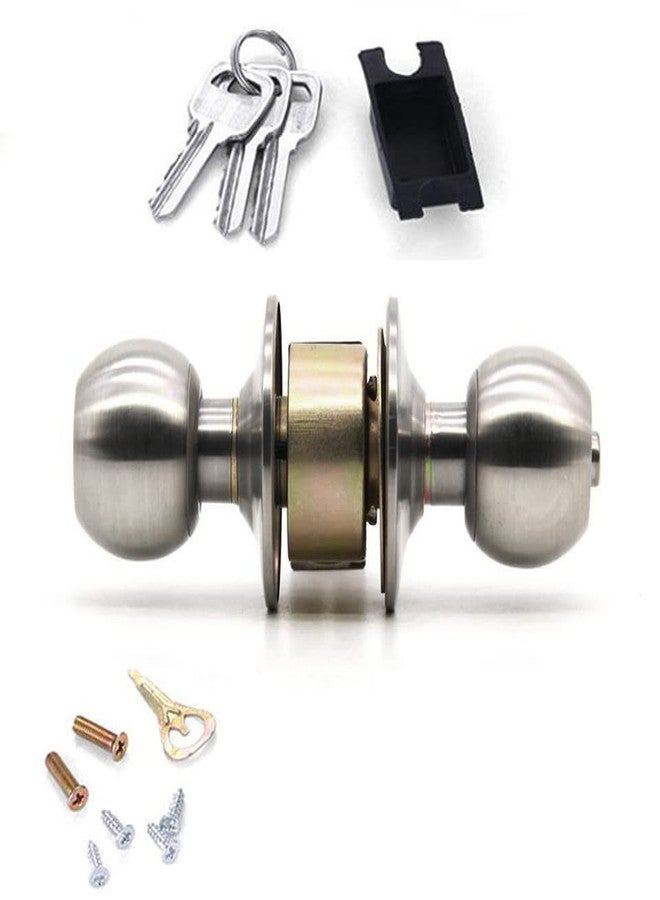 MLD STA010 Cylindrical Lock with Key/Tubular Lock Set Door Lock for Bathroom (Stainless Steel 202,Colour- Silver Matte) Pack of -1 - Image 1