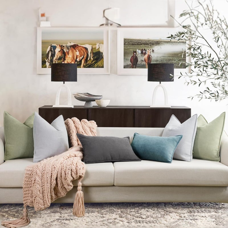ZWJD غطاء وسادة بيج من، مقاس 26x26، مجموعة من 2 قطع، مصنوع من قماش الشينيل، بتصميم أنيق، ناعم وفاخر، مناسب للأريكة والسرير وديكور المنزل. - Image 5