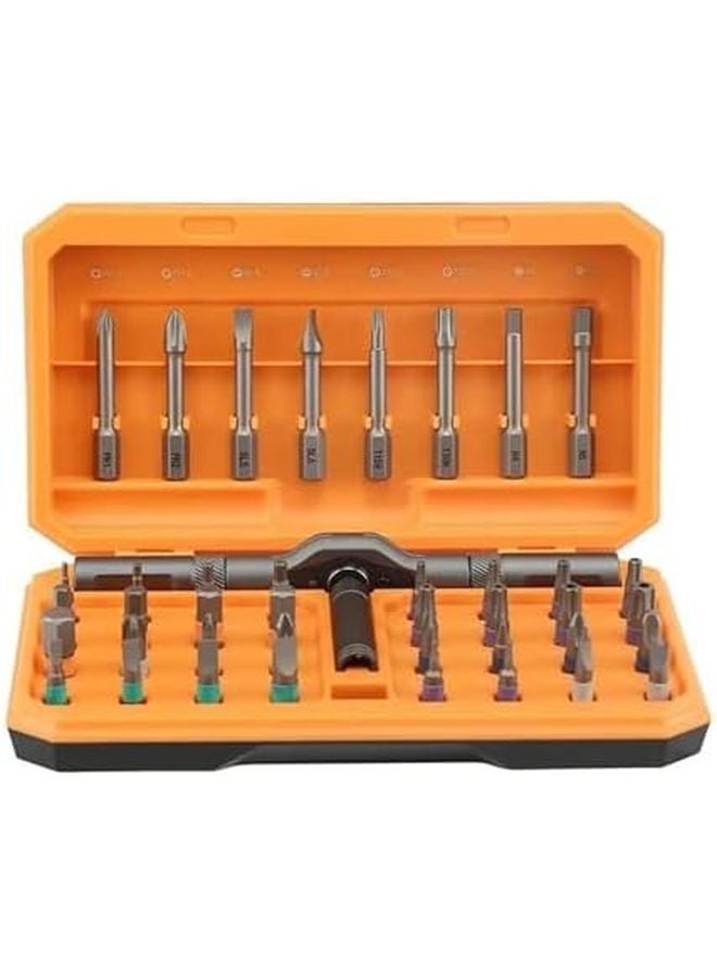 42 في 1 مجموعة مفك براغي مغناطيسي برتقالي مقبض على شكل T متعدد القوابض أداة إصلاح محمولة - Image 2